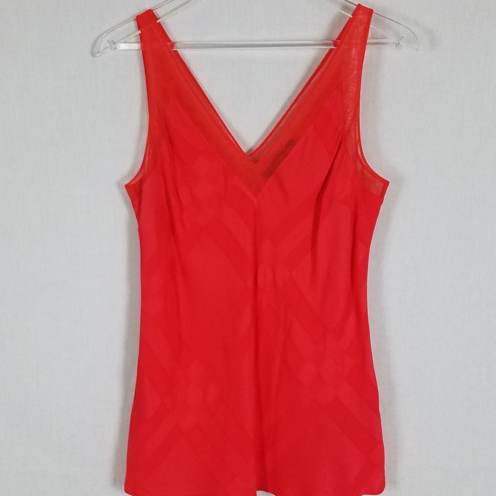 Ted Baker Red Mesh Trim V-Neck Cami / Tank Size 3